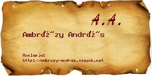 Ambrózy András névjegykártya