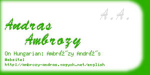 andras ambrozy business card